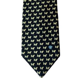 Versace Men's Neck Tie Butterfly Print Black